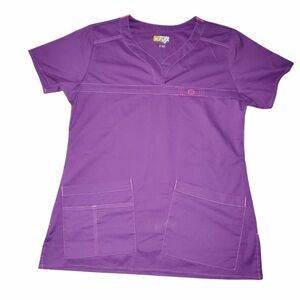 Wonder Flex Women's V-Neck Short Sleeve Scrub Top w/ Pockets 622